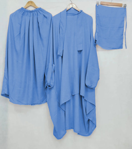 3 Piece Jilbab - Ice Blue