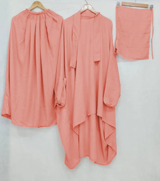 3 Piece Jilbab - Peach