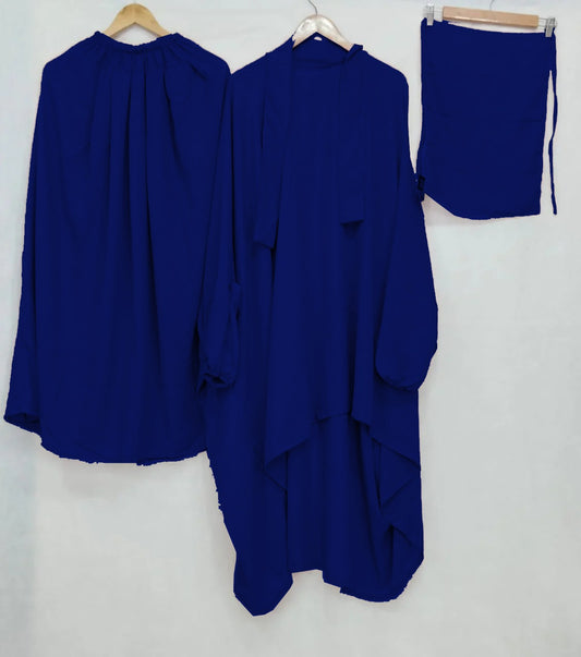 3 Piece Jilbab - Navy Blue