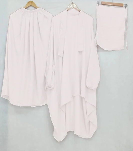 3 Piece Jilbab - Off White