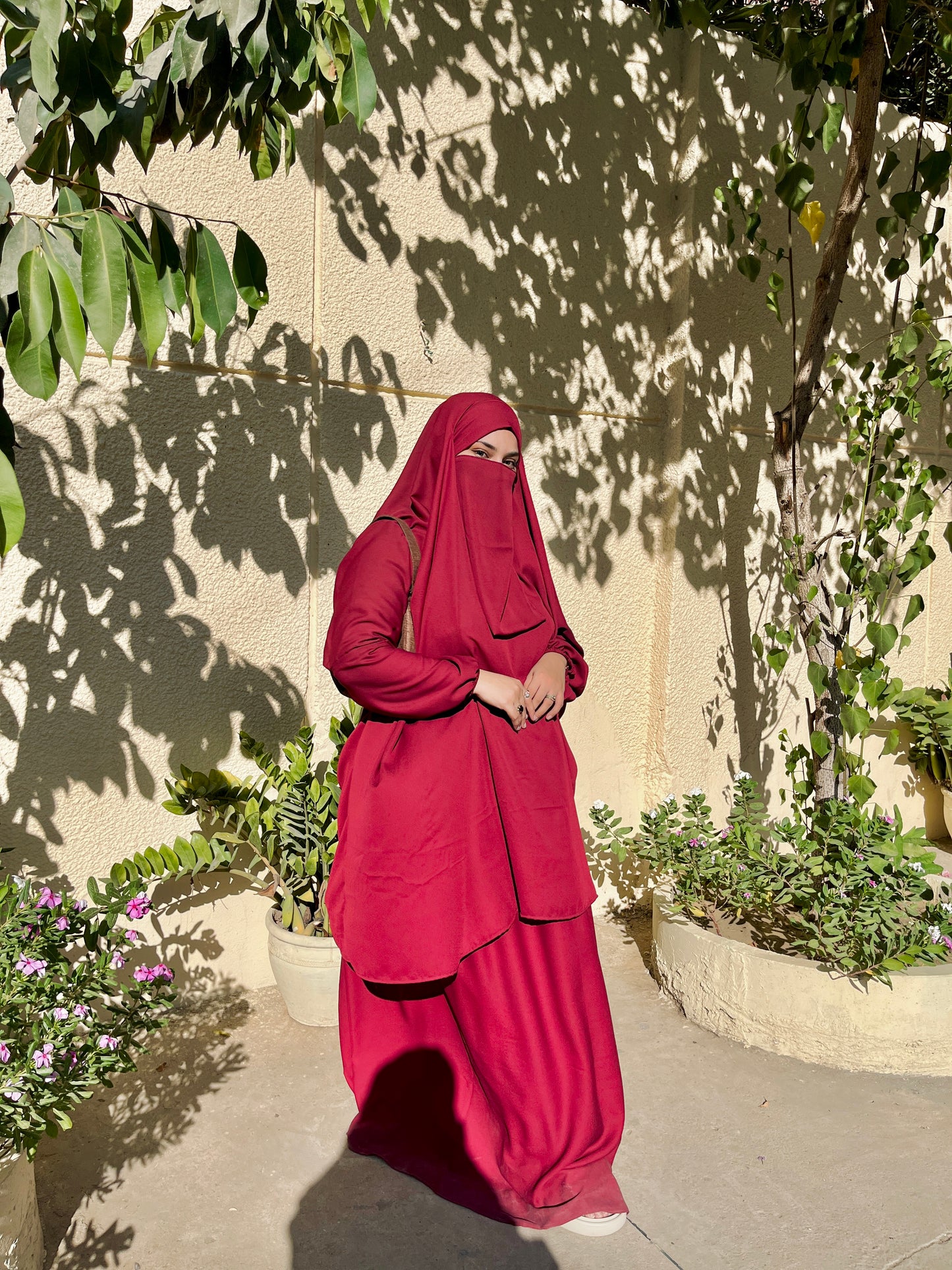 3 Piece Jilbab - Maroon