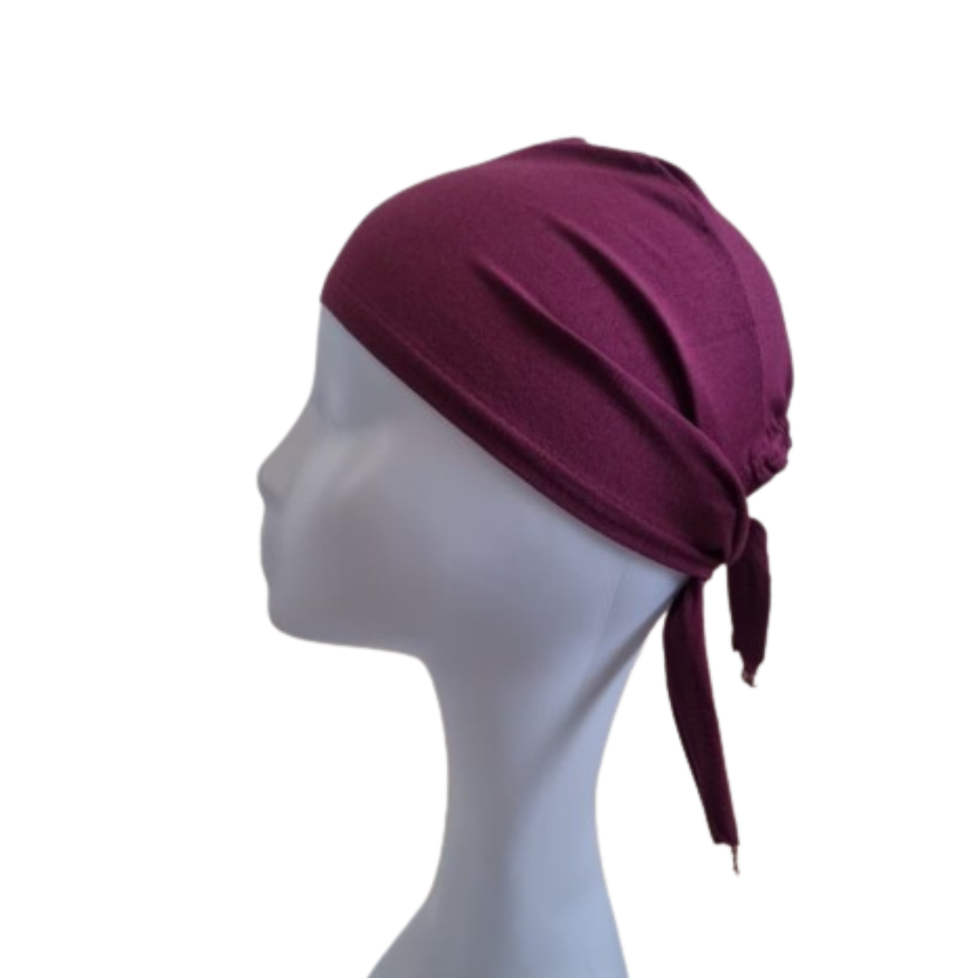 Tie Back Cap - Maroon