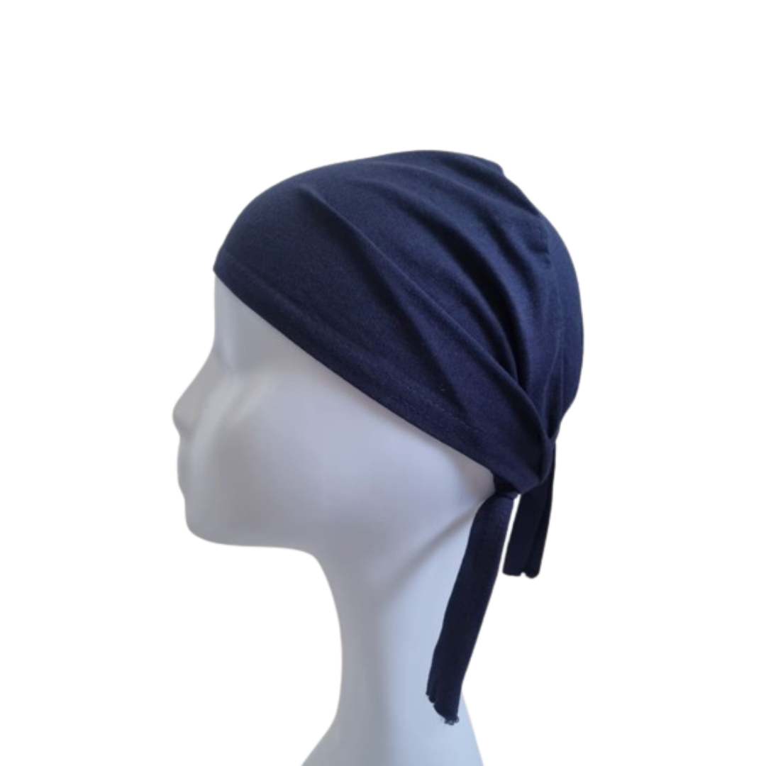 Tie Back Cap - Navy Blue