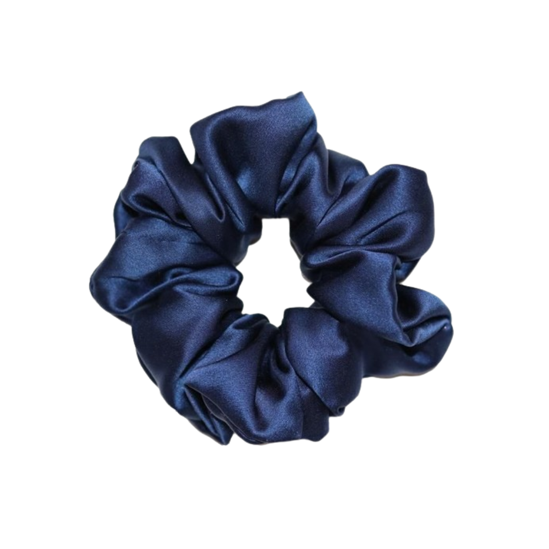 Silk Scrunchie - Navy Blue