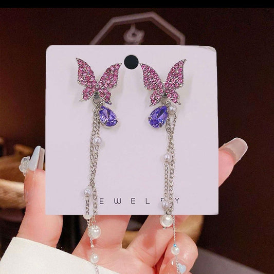 Butterfly Drop Earrings pair