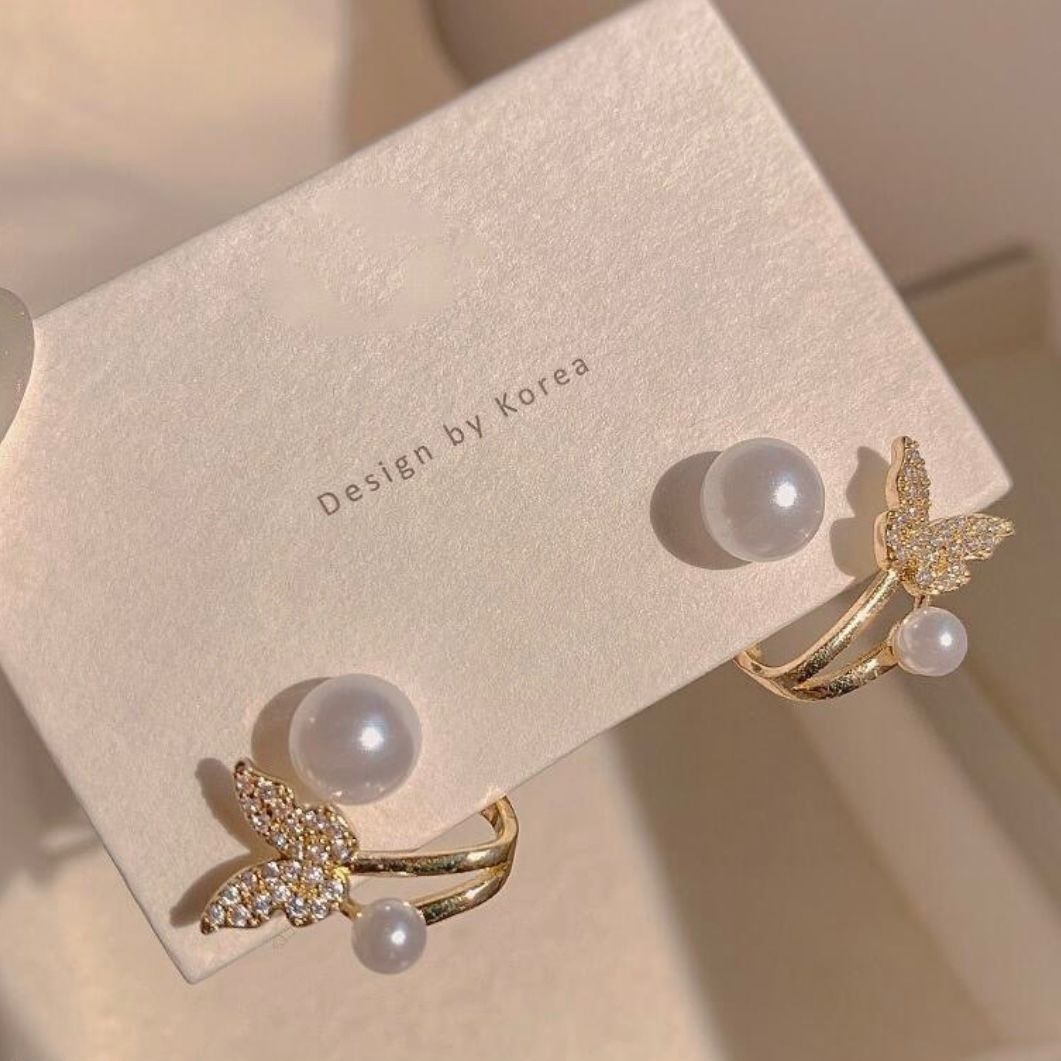 Butterfly Pearl Studs