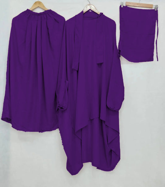 3 Piece Jilbab - Purple