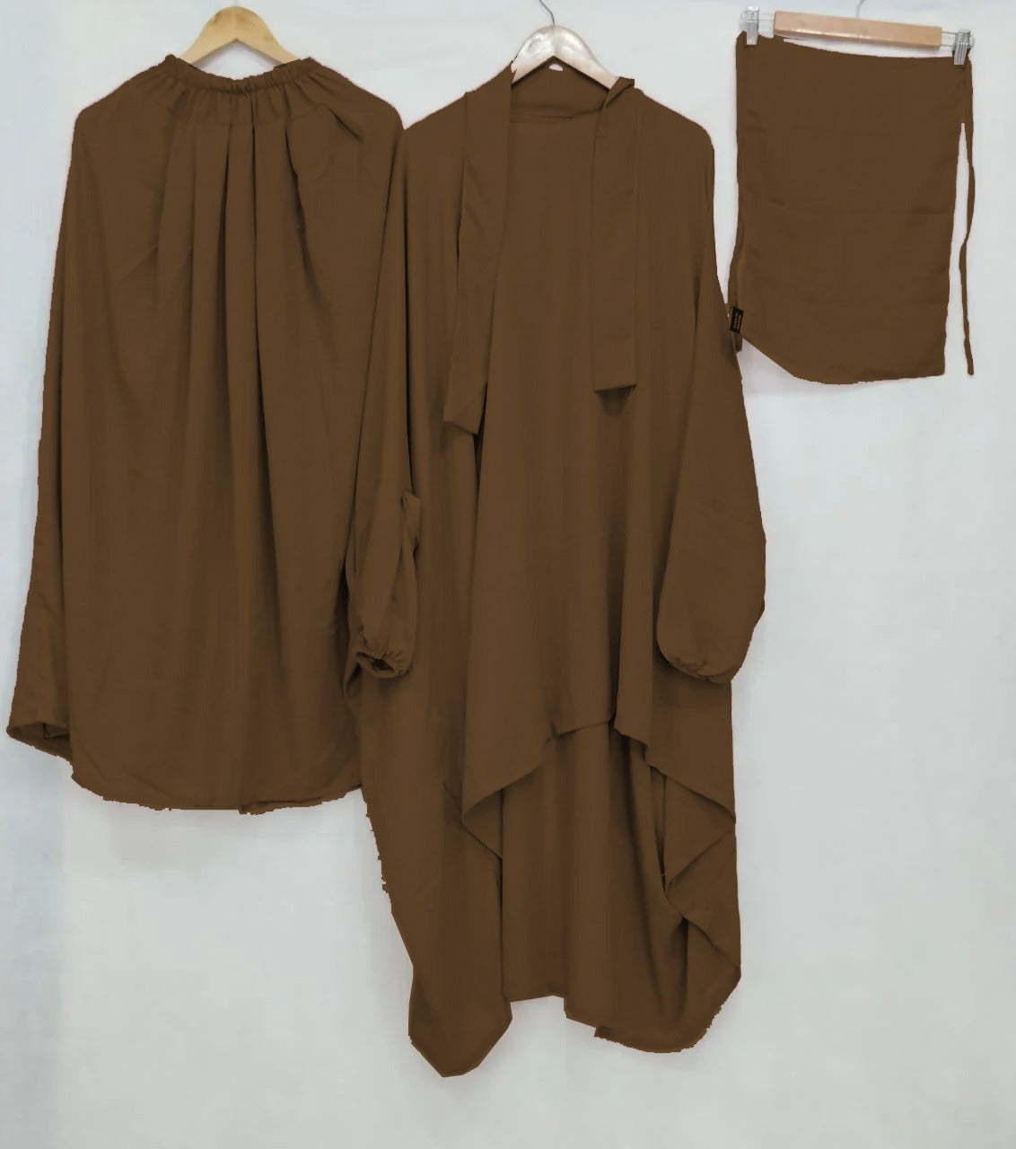 3 Piece Jilbab - Brown